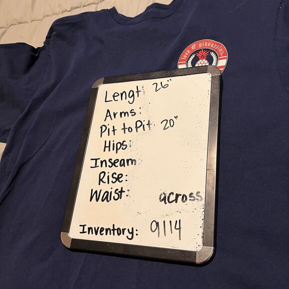 Love & Pineapples Home is my Happy Place Navy Blue Graphic Tee Womens Size L - Picture 6 of 6